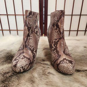 Metaphor Faux Snakeskin Ankle Boots Size 8M